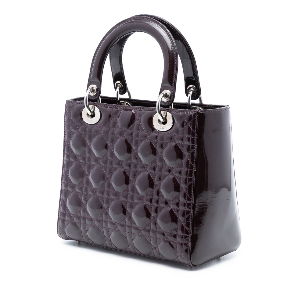 Pre-Loved Dior Medium Patent Cannage Lady Dior - Picture 2 of 8